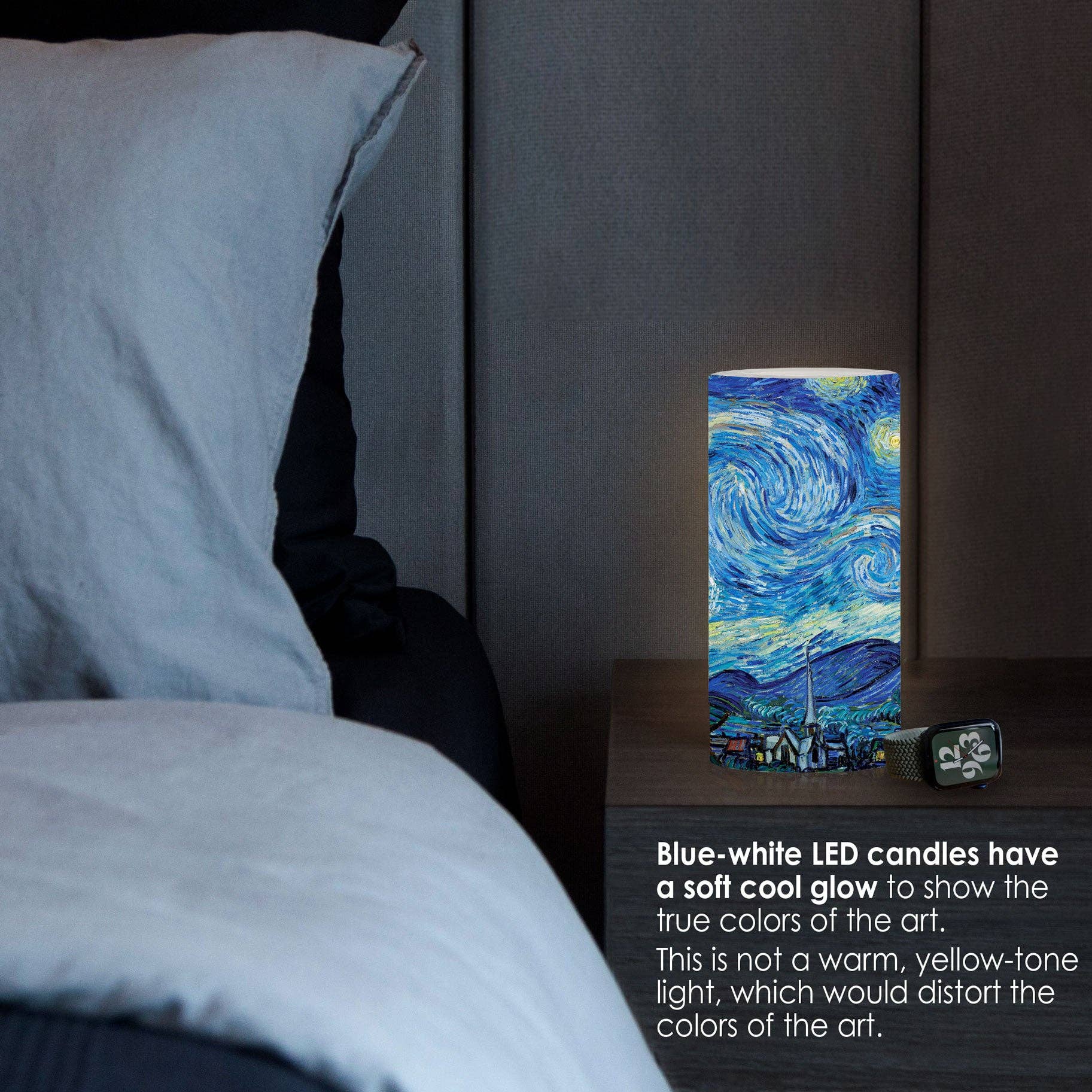 RainCaper - Wholesale Flameless Candle - van Gogh Starry Night 6" LED Candle – Battery Operated, Flickering1