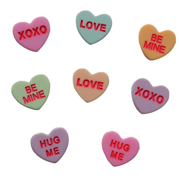 Convo Hearts Flat Backz Embellishment Set for wholesale by Buttons Galore & More