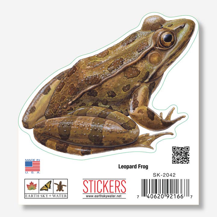 Leopard Frog Nature Sticker, 3.5" wide for wholesale by Earth Sky + Water