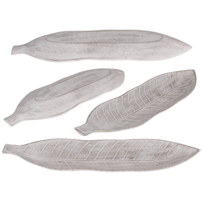 Wooden decoration plate, leaf, for wholesale by Out of the blue KG