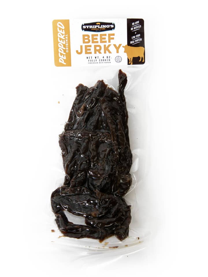 4oz Stripling's Beef Jerky - Peppered Original for wholesale by Stripling's General Store