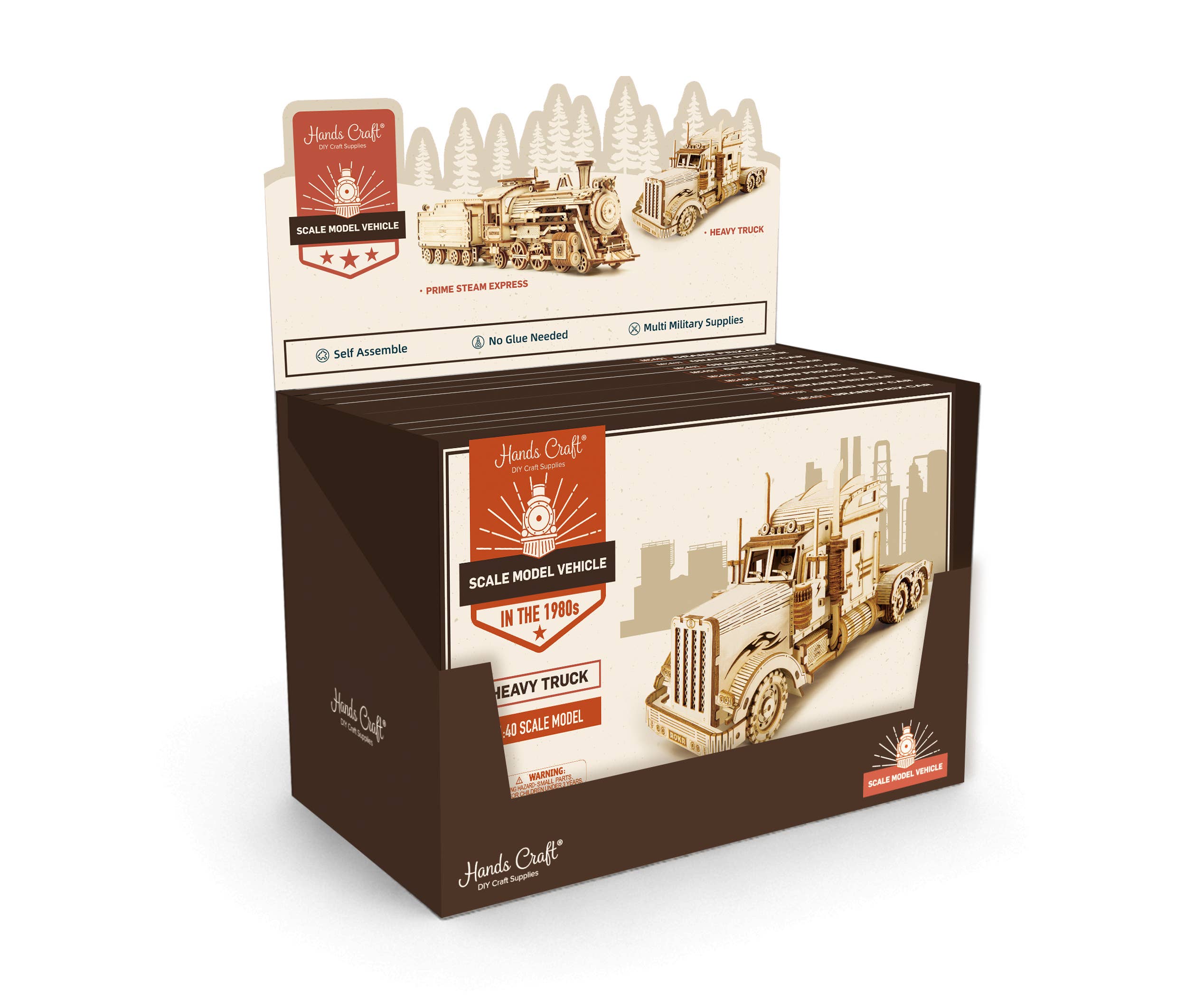 Hands Craft - Wholesale Puzzle - Kids - 3D Laser Cut Wooden Puzzle: Steam Express8