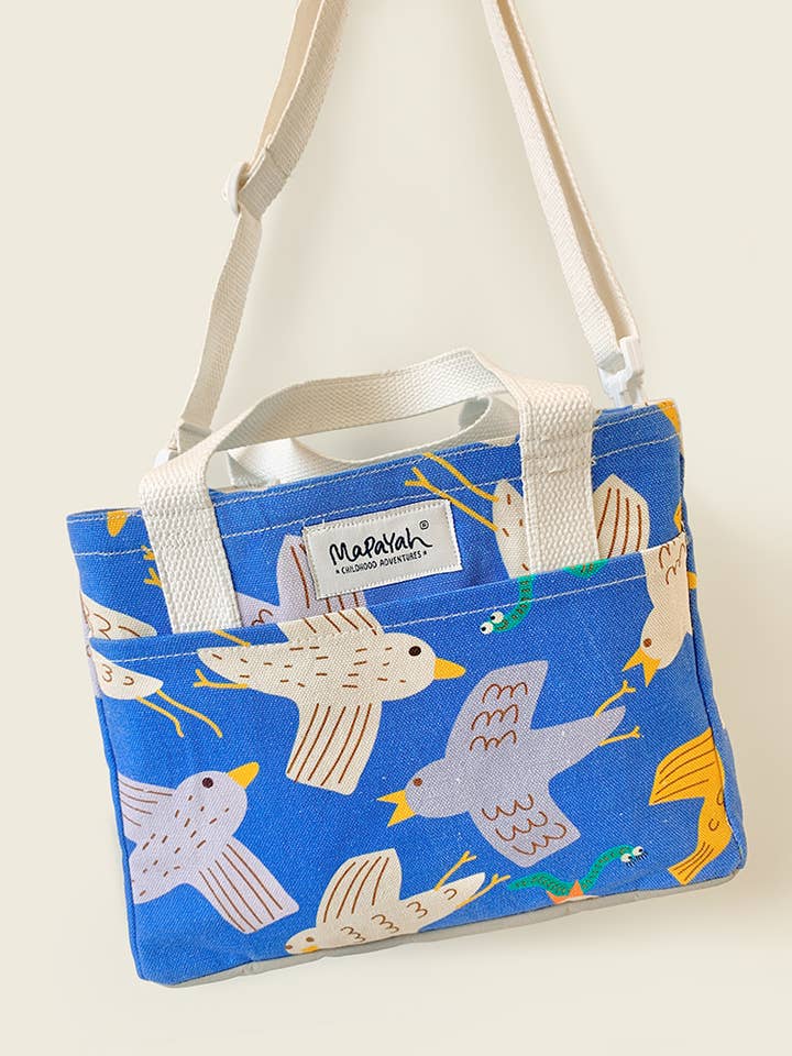 Lunch Bag-Functional Cotton Canvas Tote-Bottle Holder-Strap for wholesale by TheBeanWalk