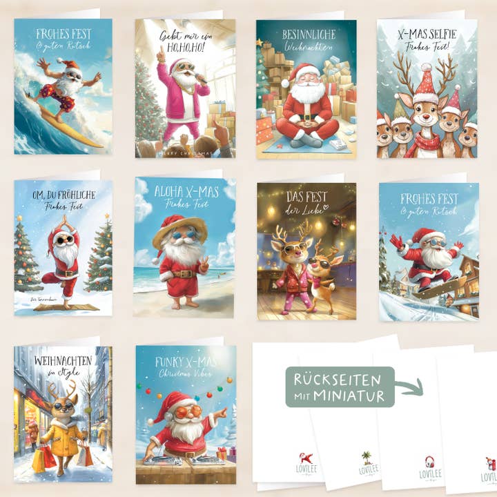 LOViLEE - Wholesale Christmas Card - Santa Meditates | Christmas Card Folded Card | No. WK-FC-034