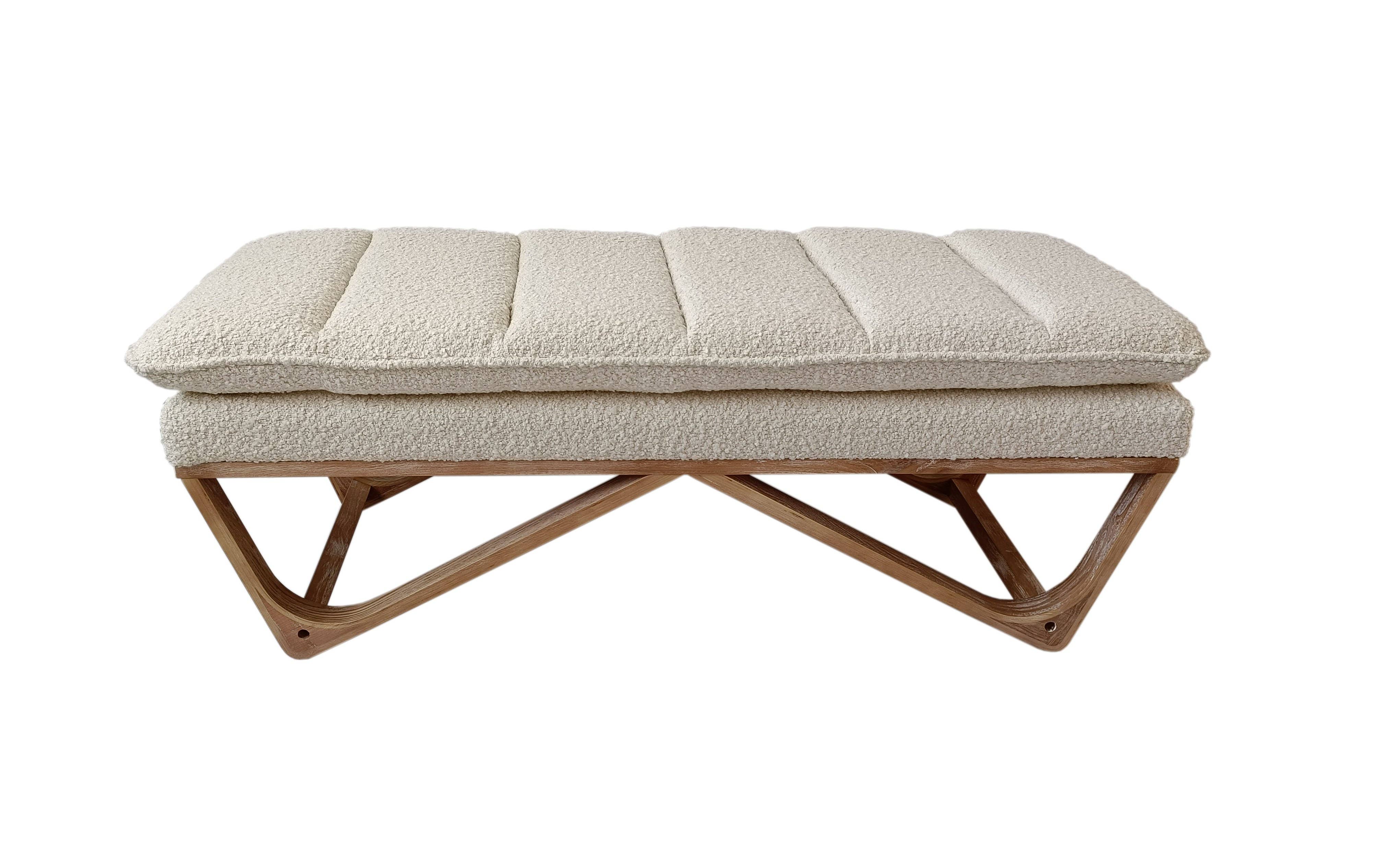 Seat4uhome - Vendita all'ingrosso Panche - Panca Hendrehaim Boucle imbottita con cuscino da 48"0