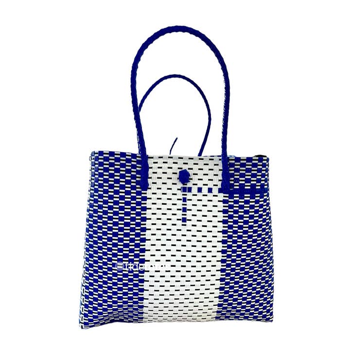 Studio Eclipse – Electric Blue & White Stripe Tote for wholesale by Pure Di Casa