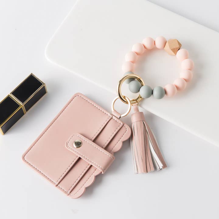 Sparkle Being - Wholesale Wristlet - Silicone Wristlet Wallet Keychain - Cute Card Holder (Jane)