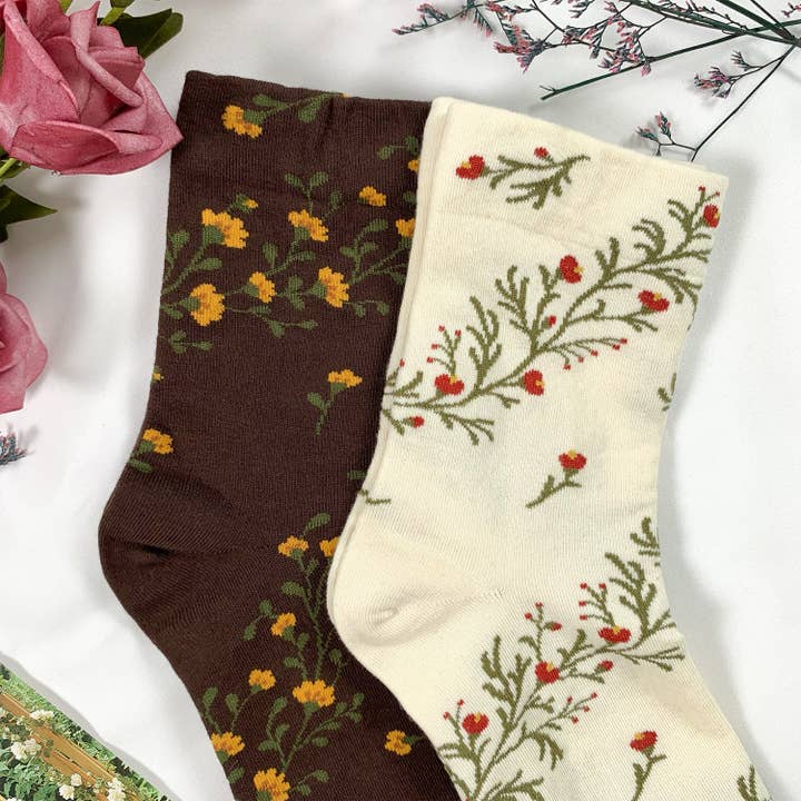 7DAYSSOCKS - Vente Chaussettes – femme - Chaussettes Crew Twist Flower pour femmes10