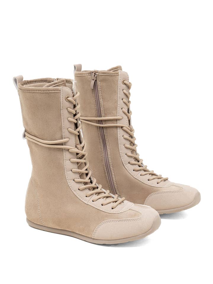 C'M PARIS - Wholesale Boots - Women's - Soft Lace-Up Boxing Style Boot 651713