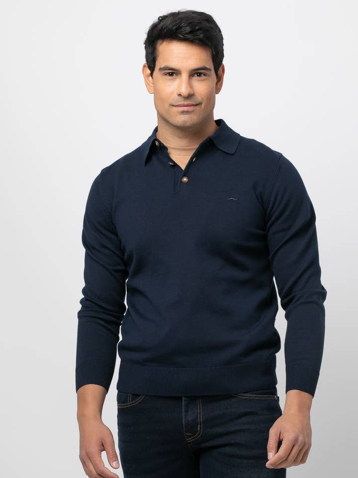 Plain knit polo neck jersey w/o aster for wholesale by Núñez de Arenas