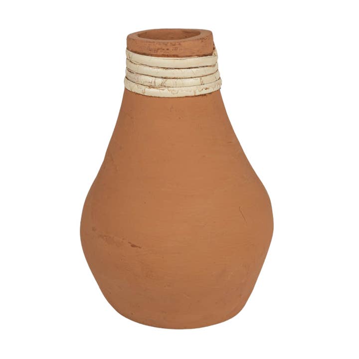 Foreside Home & Garden - Wholesale Vase - SALE - Mesa Top Wrapped Terracotta & Cane Bud Vase