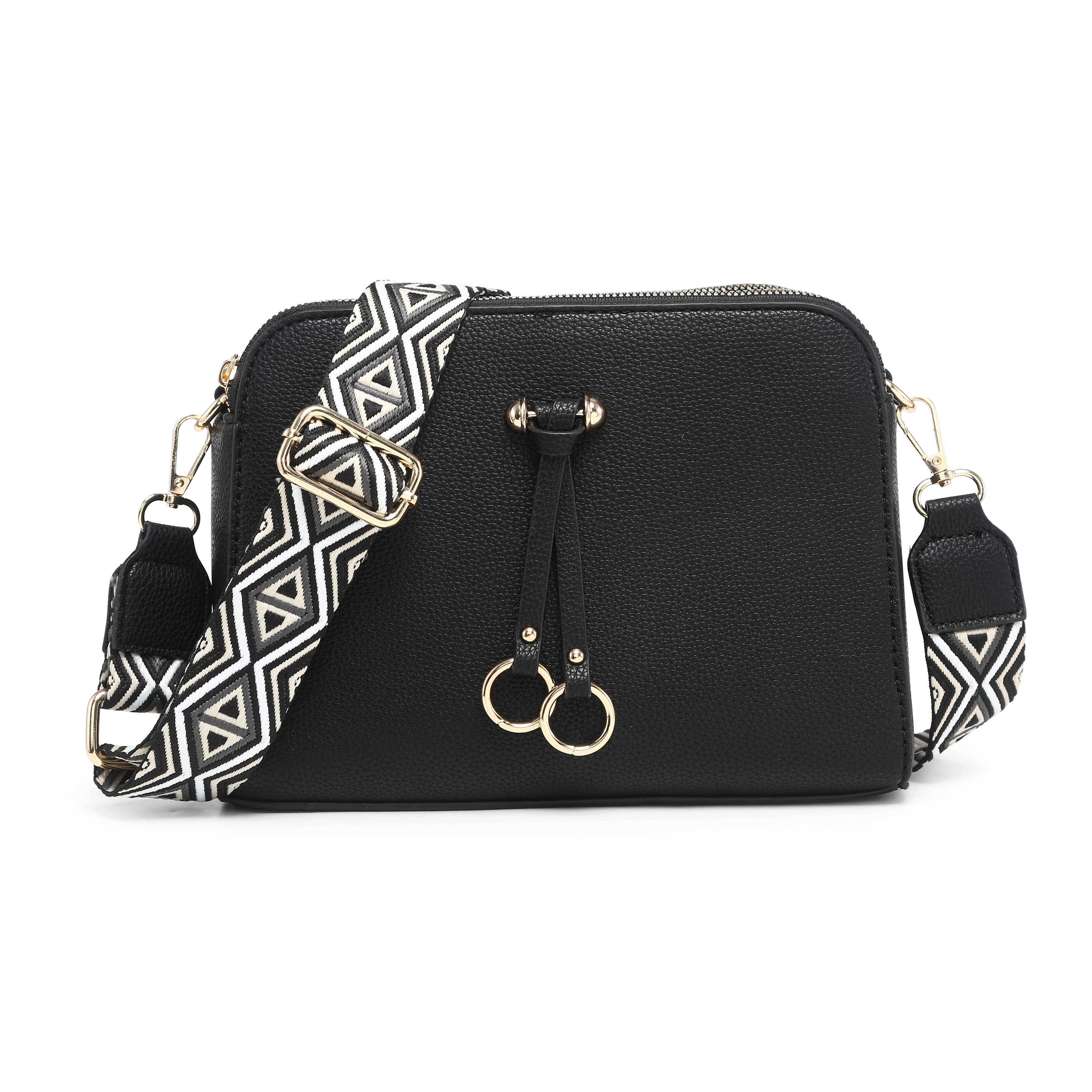 Papaya Fashion Ltd - Vente Sac à bandoulière – femme - B23005-SS-Sac à bandoulière en toile à triple fermeture éclair1