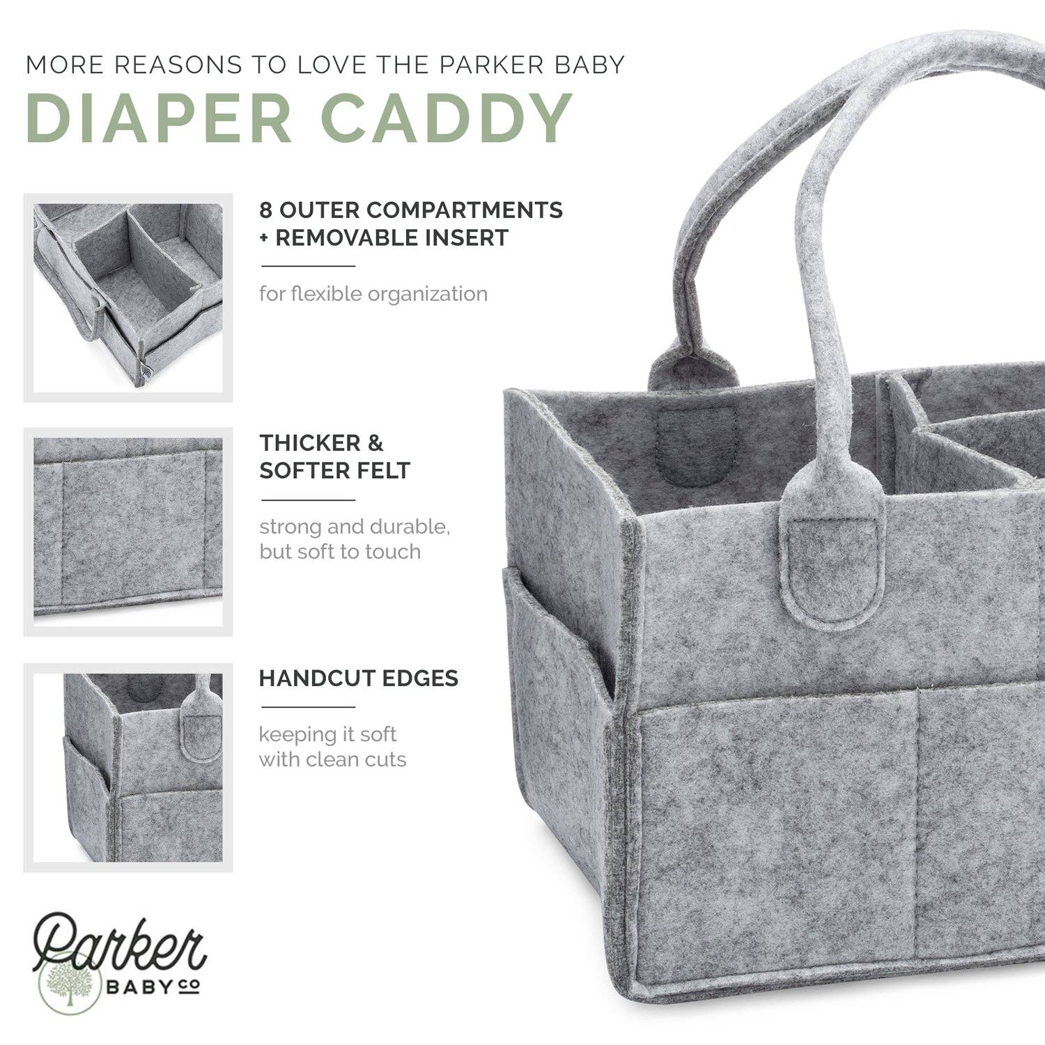 Parker Baby Co. – wholesale Nappy caddy – Baby – Diaper Caddy in Gray10