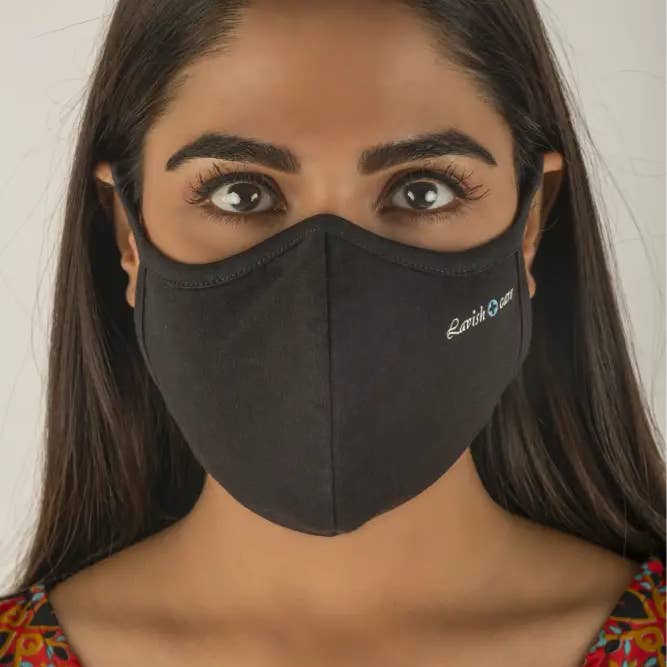 Svart Tyg ansiktsmask 5 lager förpackning med 3 - svart för wholesale på Faire1