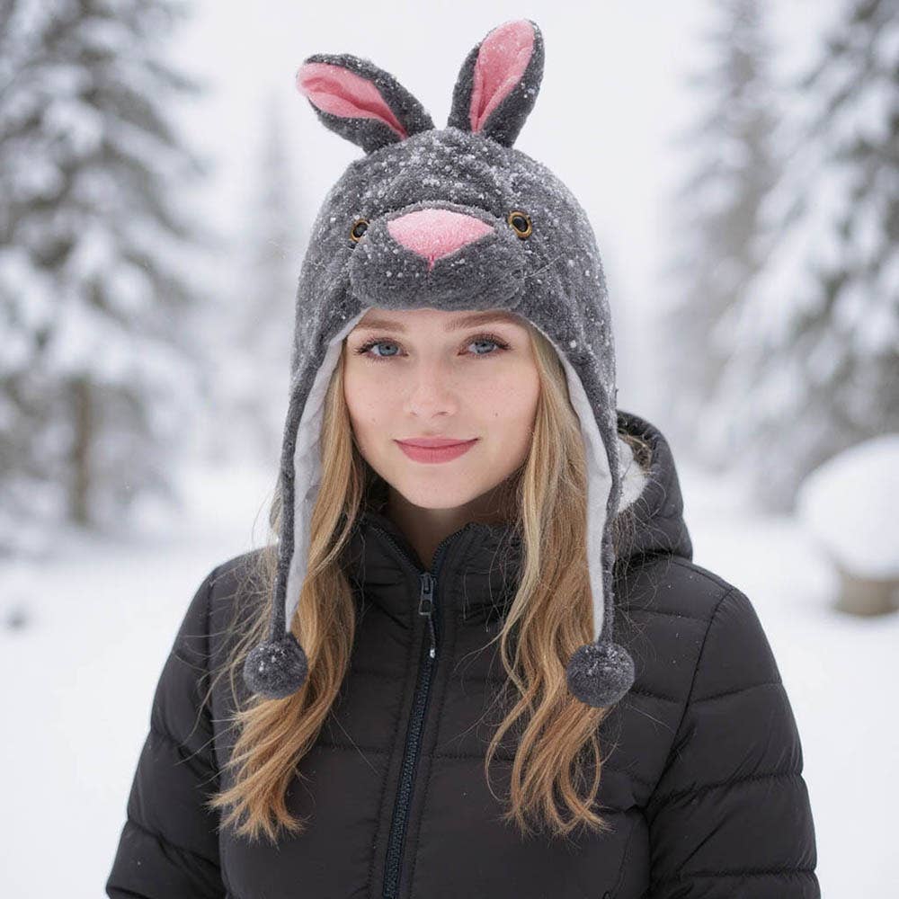 Sensibling Corp. – wholesale Trapperhatt - Dam – Plyschmössa med kaninöron för vinterbruk0