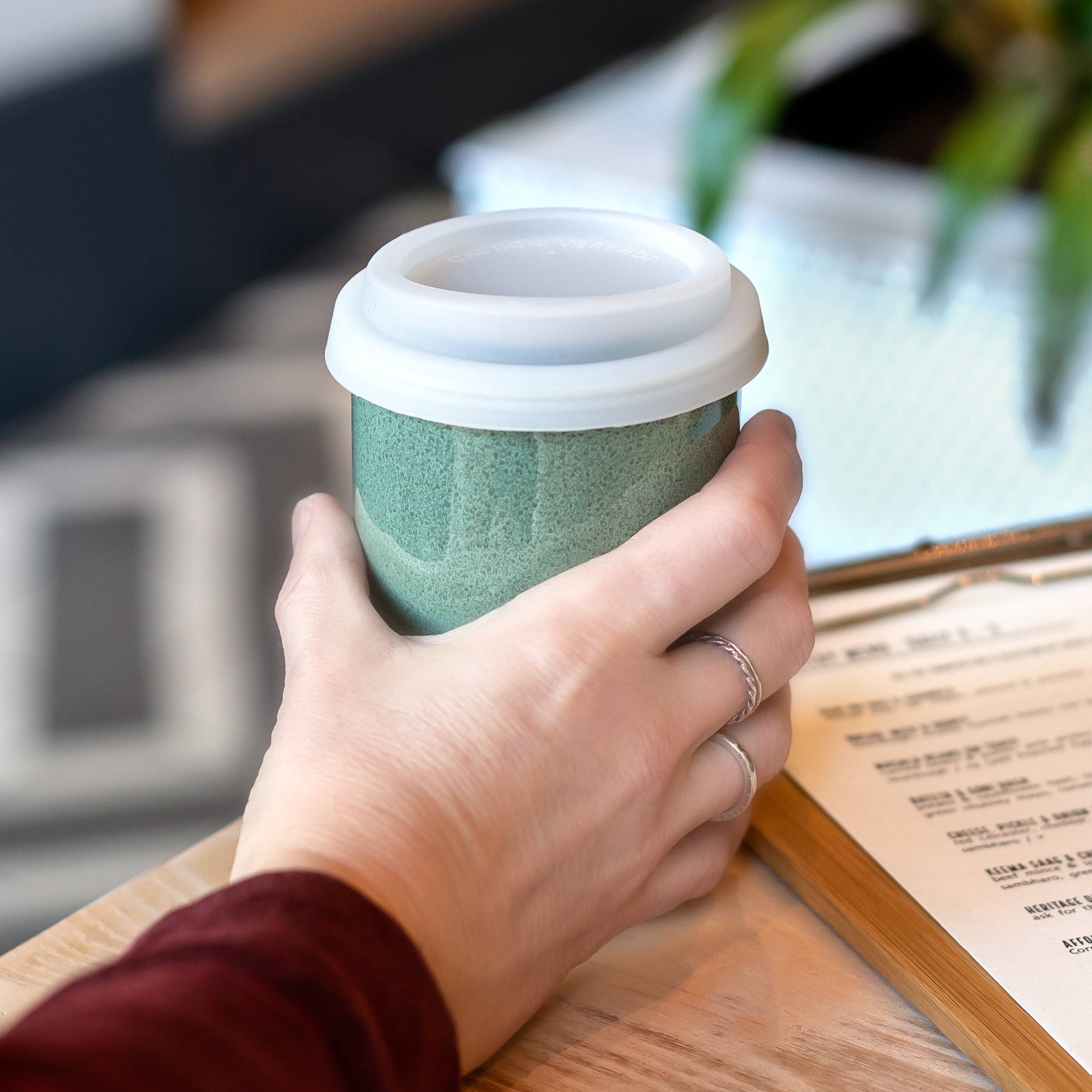 Nova Ceramics Travel Mugs - Wholesale Coffee/Tea Cup - Emerald 12oz Ceramic Travel Mug – Reusable & Stylish5