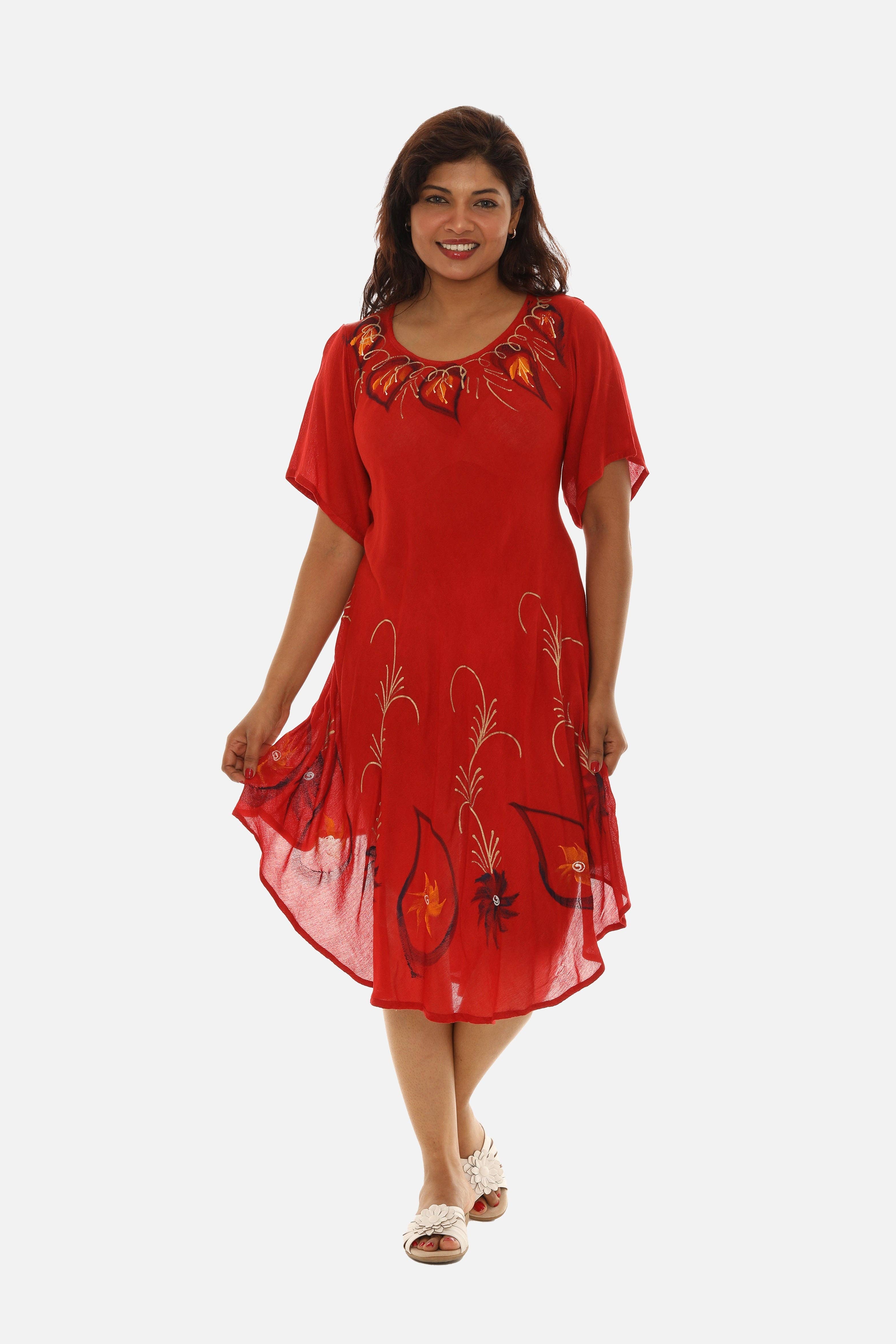 Shoreline Wear. INC - Wholesale Dress - Women's - Rayon Leaf Print Tie Dye Dress14