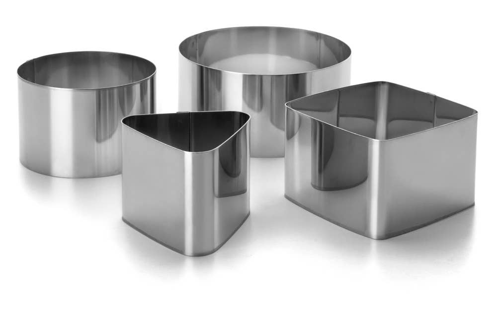 LACOR MENAJE PROFESIONAL S.L. - Wholesale Decorative Plate/Dish/Bowl - GAME 4 PASTRY RINGS STAINLESS STEEL 18/100