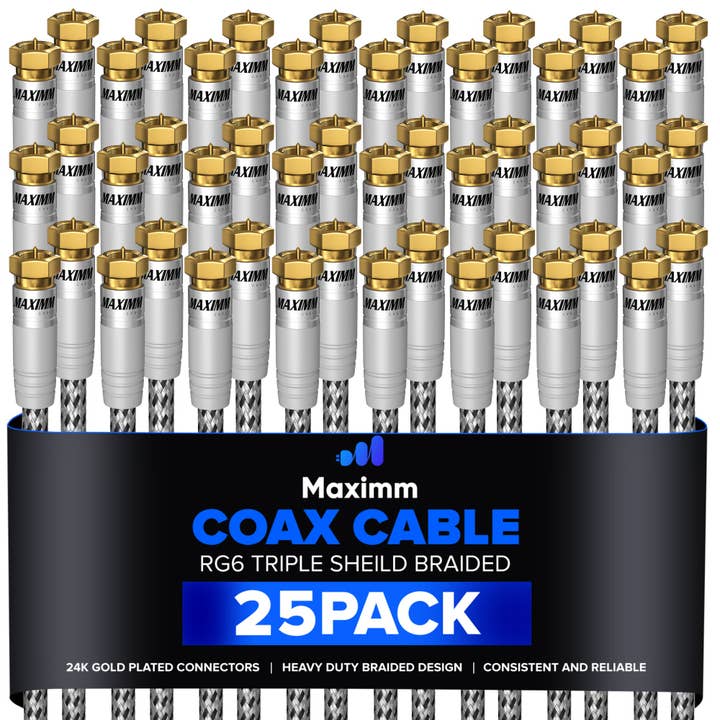 Coaxial Cable Braided 25 Pack for wholesale by Maximm Cable