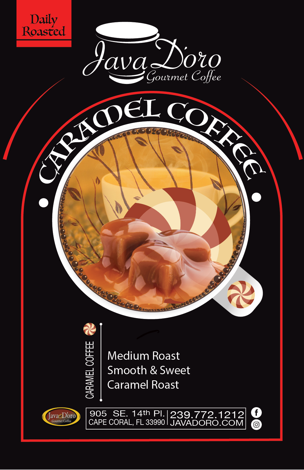 Java Doro - Wholesale Coffee Beans - Java D'oro Caramel Coffee Beans, Medium Roast1