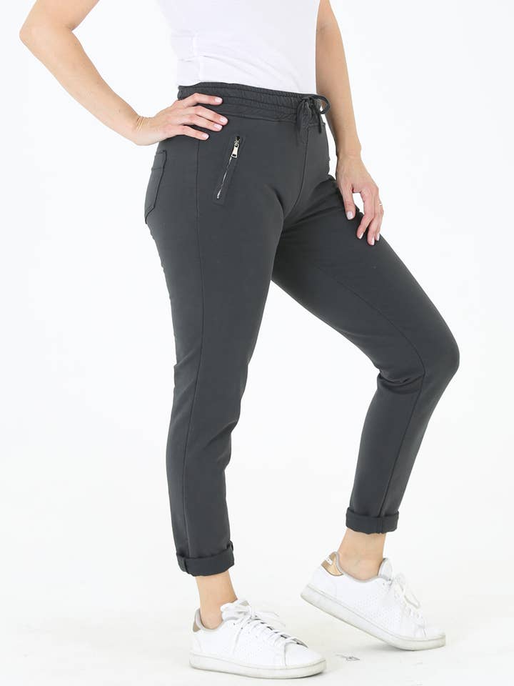 Nostalgia - Vente Pantalon d'intérieur/de jogging – femme - JOGG DE JOGGING EN TISSU ÉPONGE NP746-ASIS AVEC LIEN À NOUER SUR LE DEVANT ET POCHE ZIPPÉE60
