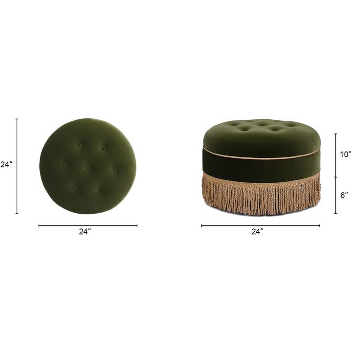 Jennifer Taylor Home - Wholesale Ottoman - Yolanda 24" Round Upholstered Accent Ottoman