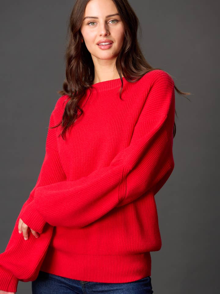 Knit Sweater Round Neck Top for wholesale by Before You Collection