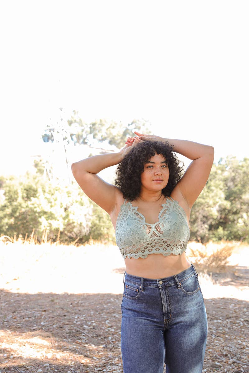 Leto Accessories - Wholesale Bralette - Women's - Crochet Lace Longline Bralette–XL, Padded, Stylish Comfort🌼8