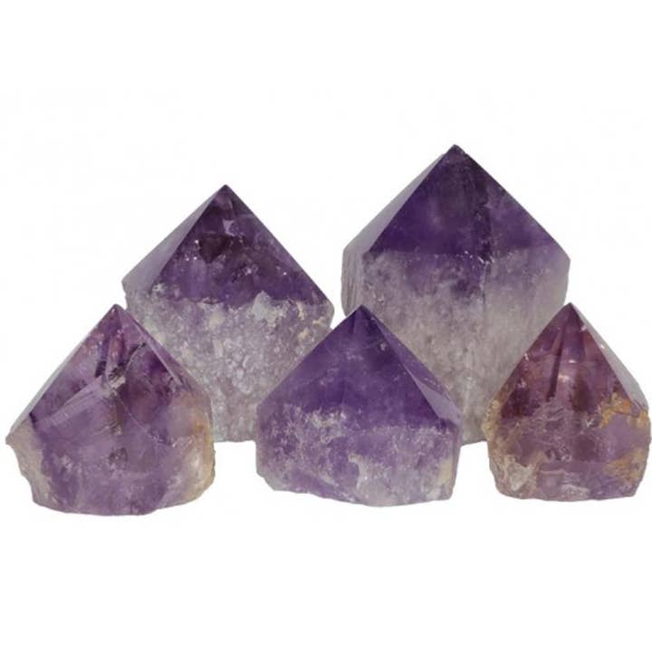 Ponta de ametista semi-polida brasileira A+ por atacado de La Boîte à Cailloux