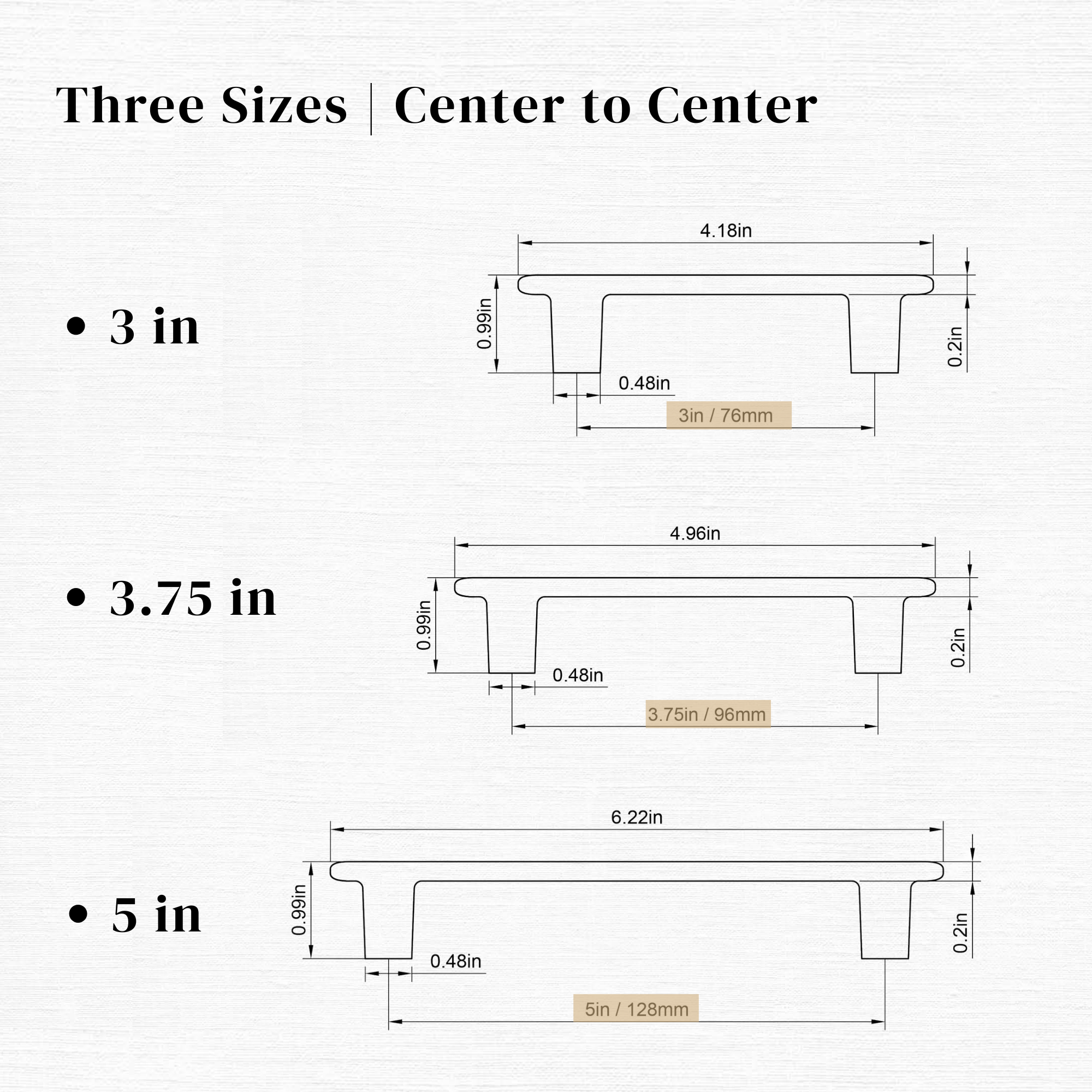 Island Universe Hardware Inc. - Venta al por mayor Pomos/tiradores - Tirador de Barra Plana con Borde Curvo Moderno3
