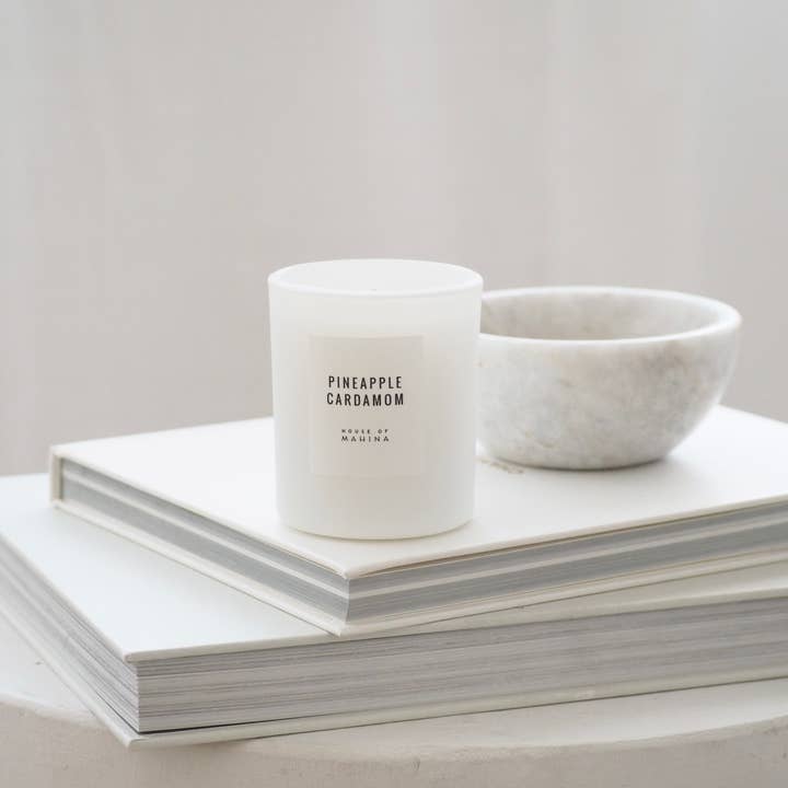 Candela Piccola Ananas Cardamomo 4 oz per la vendita all'ingrosso da parte di House of Mahina (formerly Makana)