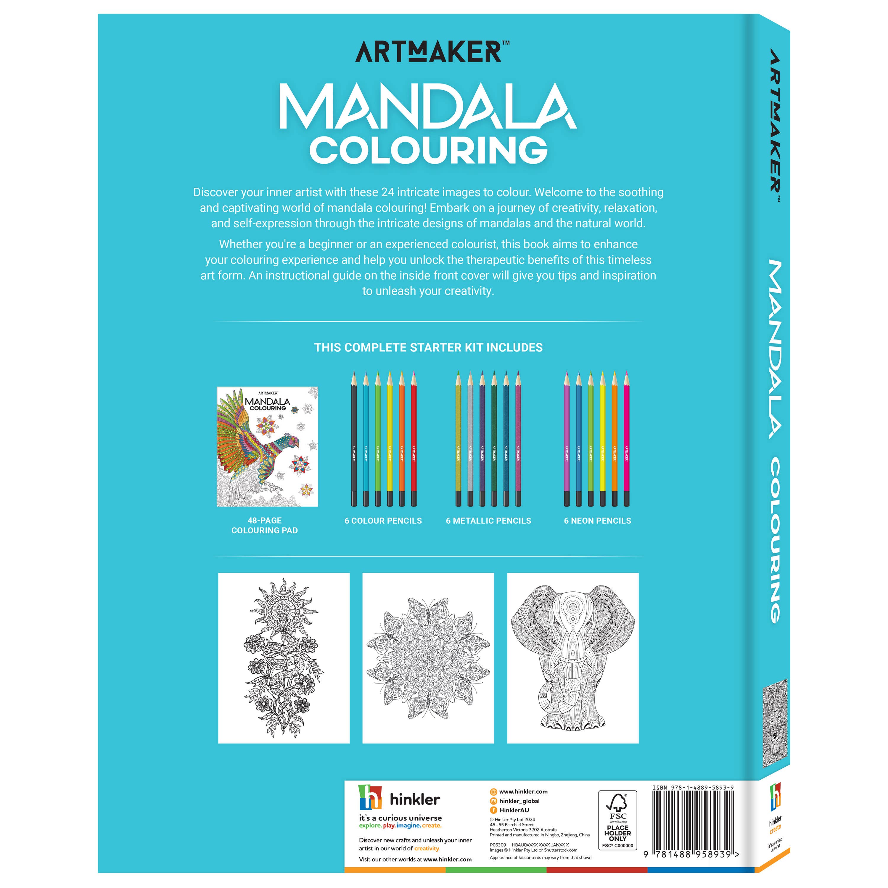 Hinkler Australia - Wholesale Coloring Book - Adult - Art Maker Mandala Colouring4