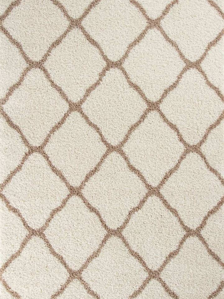Moroccan Ivory Shaggy Rug | 730 for wholesale by THE RUGS