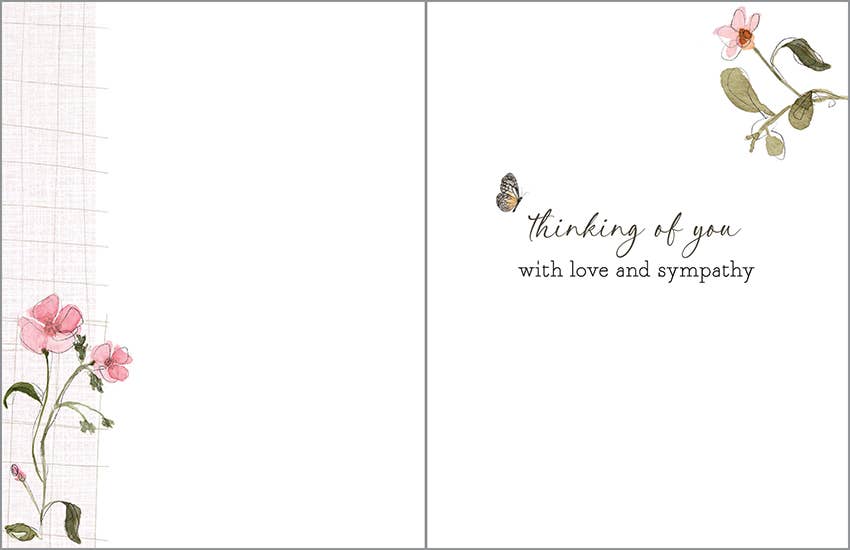 GINA B DESIGNS - Wholesale Sympathy Card - Sympathy Greeting Card - She Pink Flower Wreath1