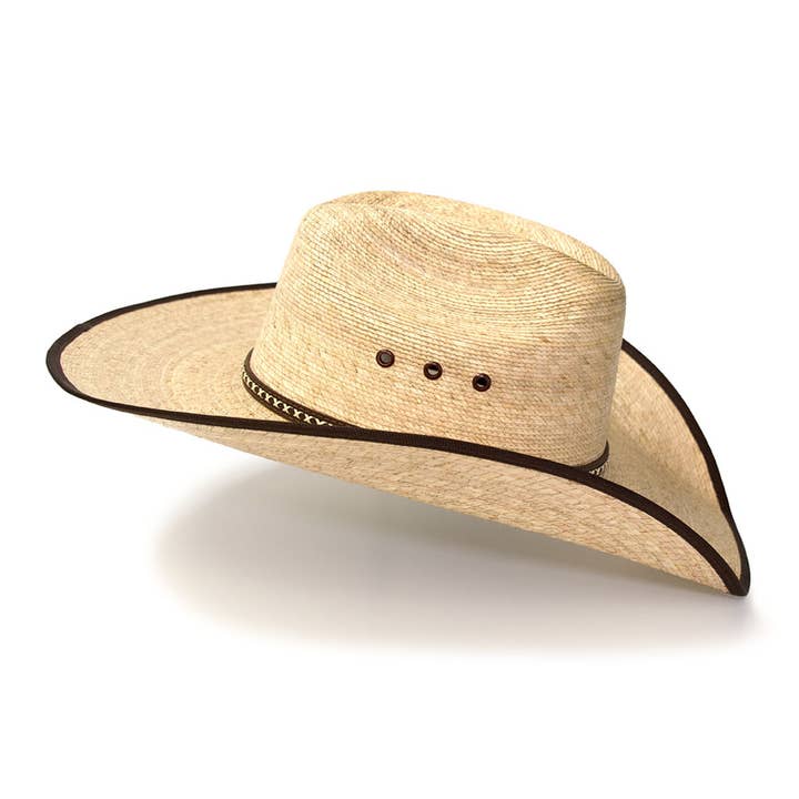 Western Express - Wholesale Cowboy hat – Unisex - Palm Straw Western Cattleman Hat with Brown Trim5