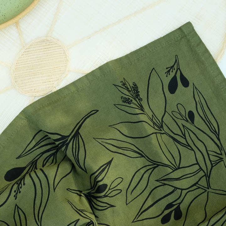 Elana Gabrielle - Wholesale Dinner & Cloth Napkin - Olive Linen Napkins - Set of 2