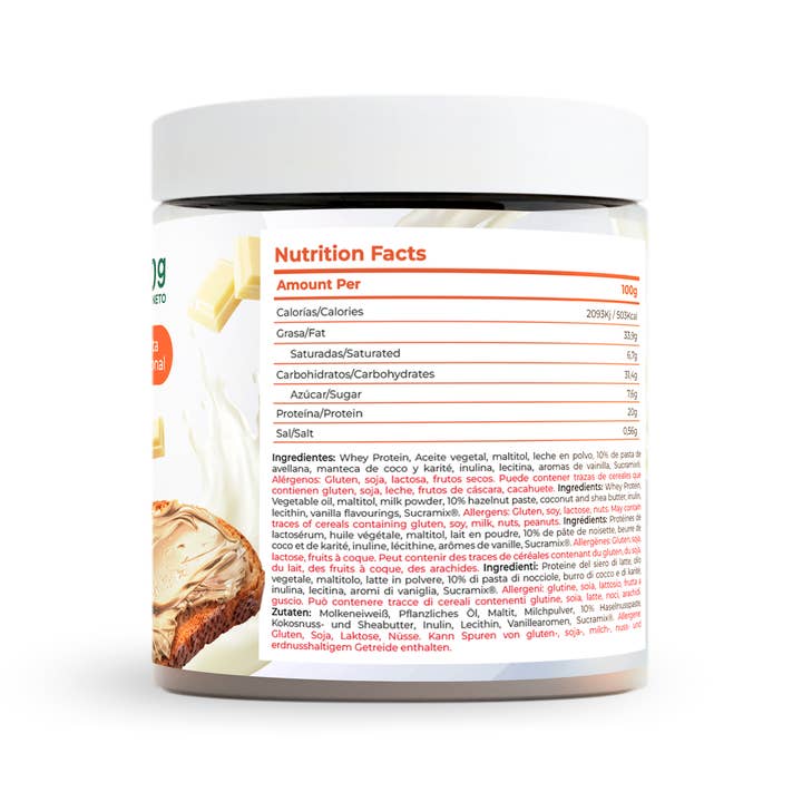 Torafood - Wholesale Nut Butter - WHITE CHOCOLATE PROTEIN CREAM 250G - TORAFOOD2