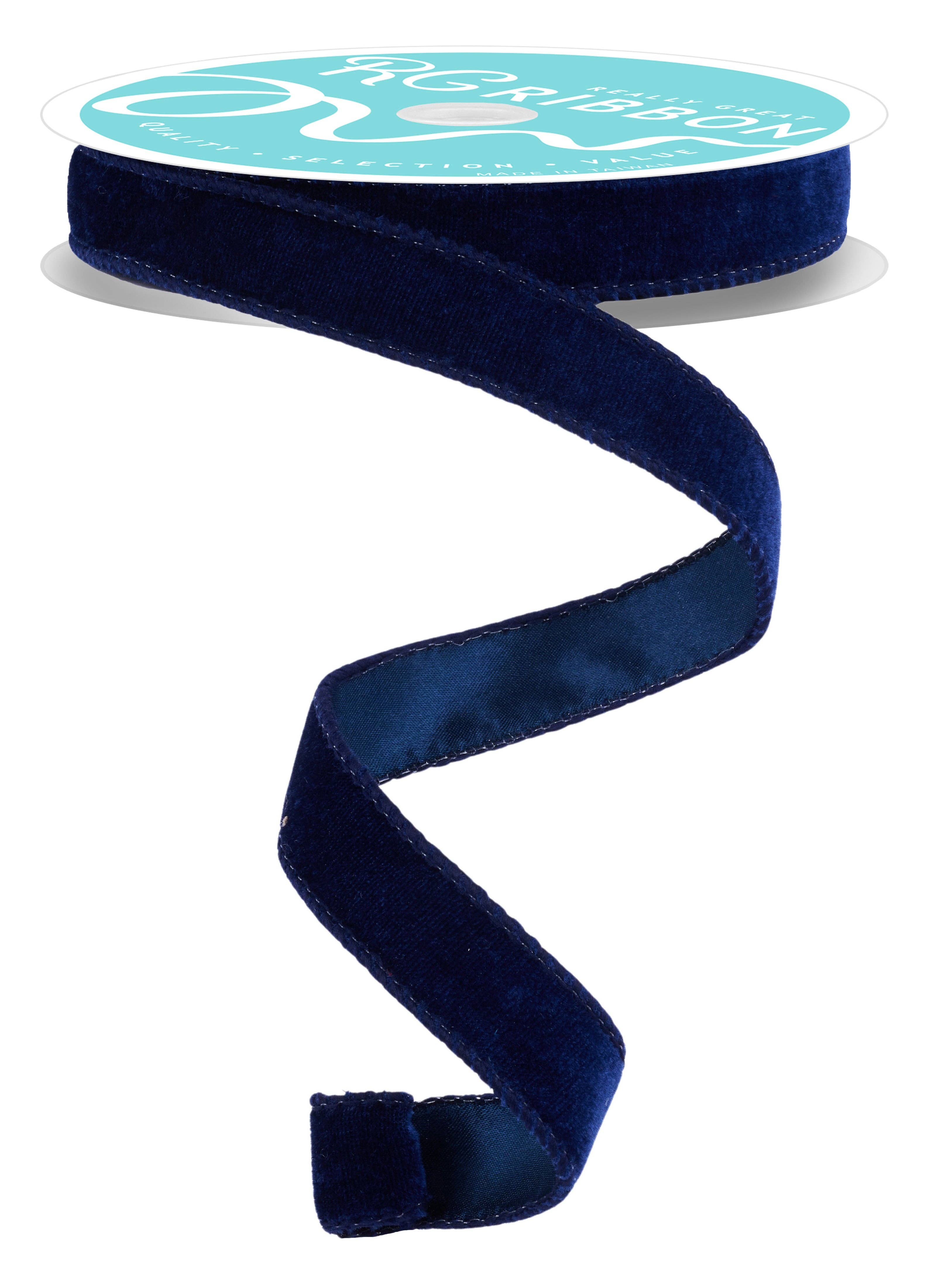 DecoExchange – wholesale Ribbon – Gift wrapping – 7/8"X10Yd Deluxe Velvet/Satin Backing Navy Blue RGE765819
