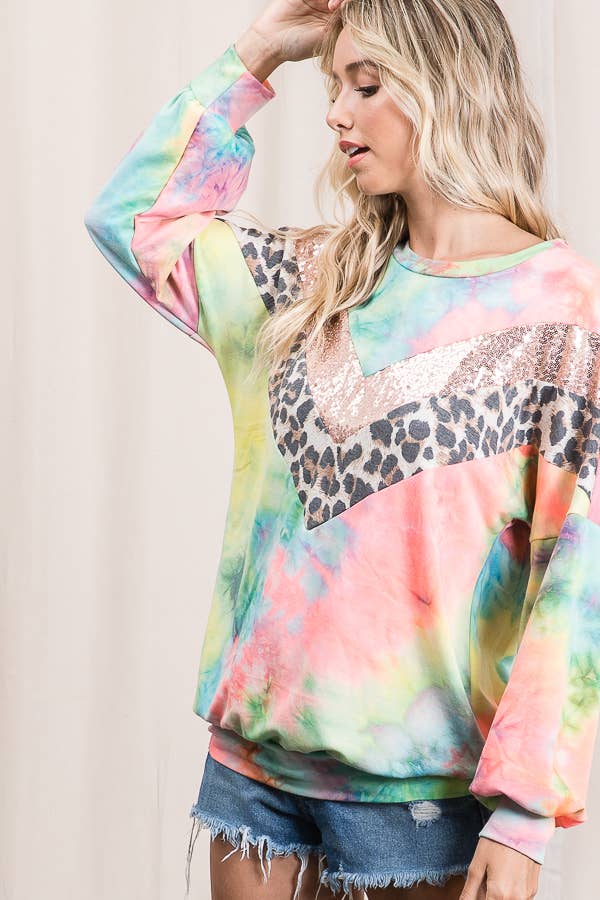 NEON KORALL LMT1812-Jag har nyanser Tie Dye Sweatshirt för wholesale på Faire1