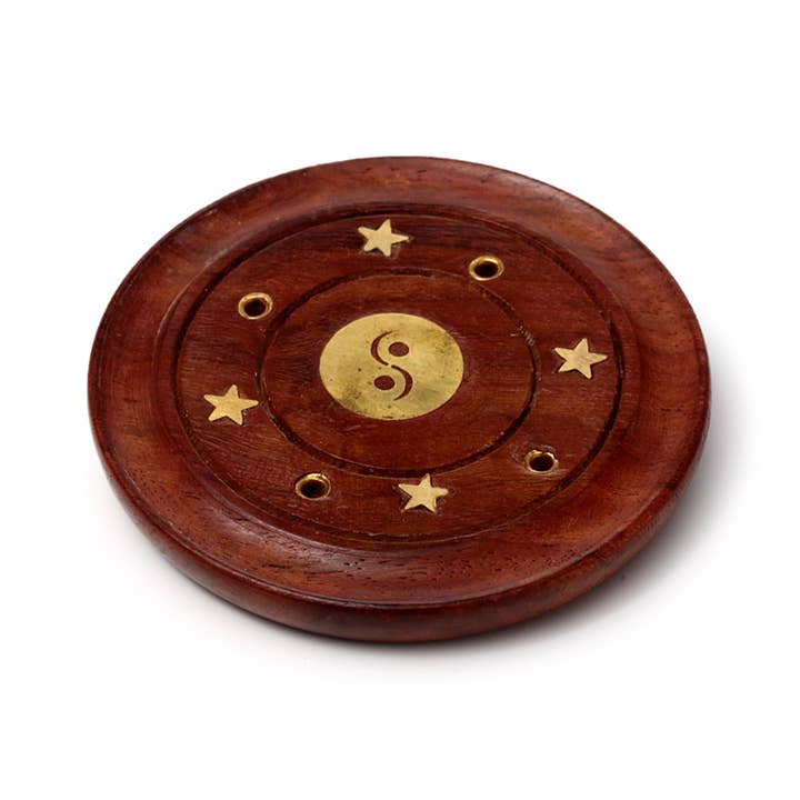 Puckator Ltd - Wholesale Incense Holder - Sheesham Ashcatcher Incence Sticks & Cones Burner Yin Yang