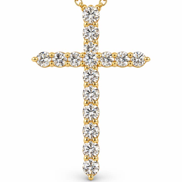 1 Karaat VS Diamanten Kruishanger Echte Lab Ketting 14K Goud voor wholesale door Geneve Diamond