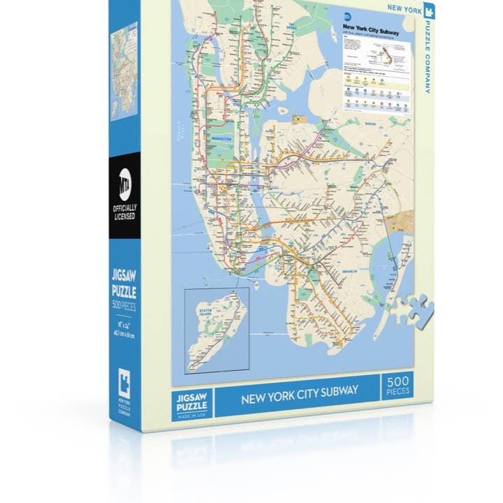 New York Puzzle Company - Wholesale Puzzle - Adult - New York Subway Map - 500 Piece Jigsaw Puzzle