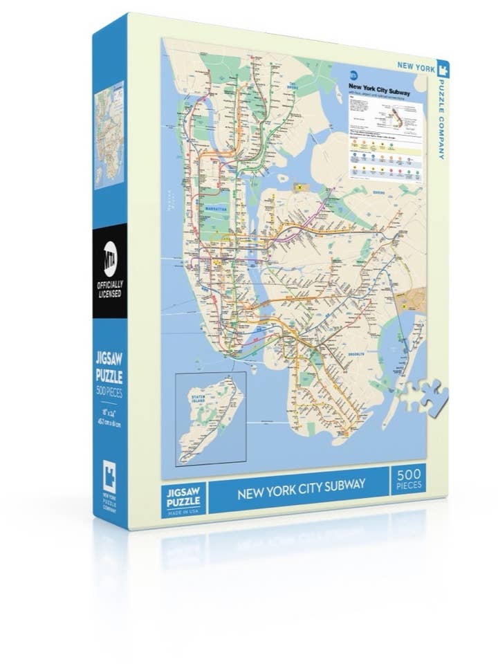 New York Subway Map - 500 Piece Jigsaw Puzzle for wholesale by New York Puzzle Company