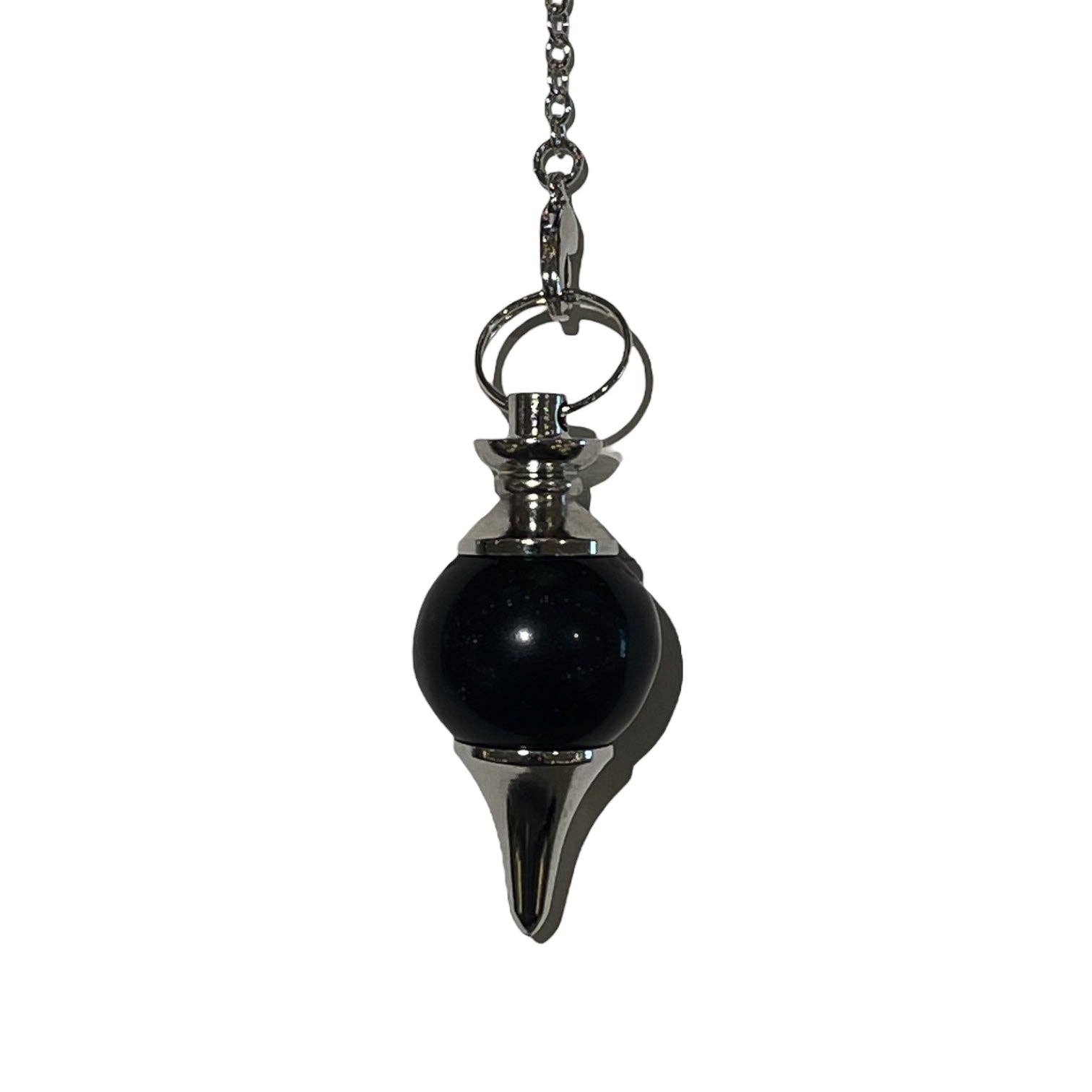 Foliesbijoux - Vente Accessoire de méditation - Pendule Obsidienne noire forme boule0