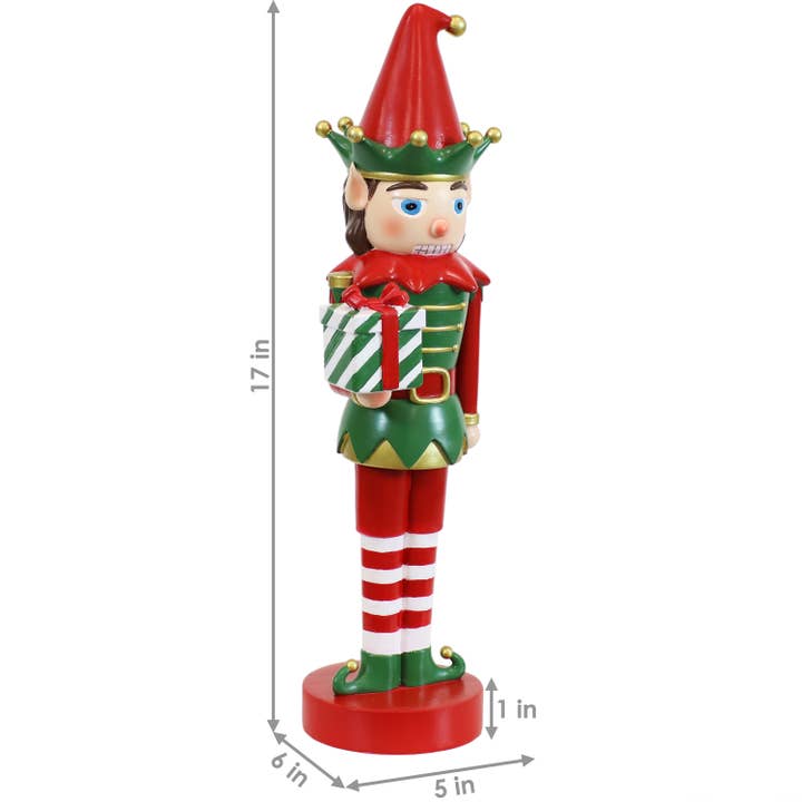 Sunnydaze Decor - Wholesale Holiday Nutcracker - Jingles the Christmas Elf Indoor Nutcracker Statue - 17 in