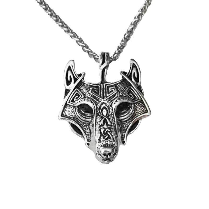 SALINA TRADING INC - Wholesale Pendant/Charm Necklace - Celtic Viking Wolf Head Pendant Necklace Vintage Style8