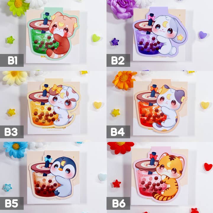 MaeMunchiesCo - Wholesale Bookmark - Boba Milk Tea Magnetic Bookmark
