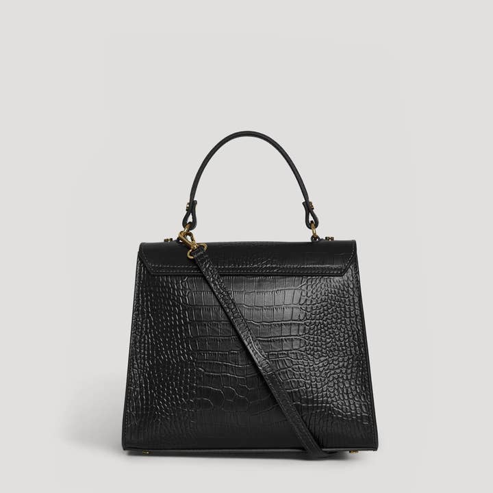 Prestige Milano - Wholesale Top handle bag – women's - Zaira Limited Edition Bag in Black Coco Leather4