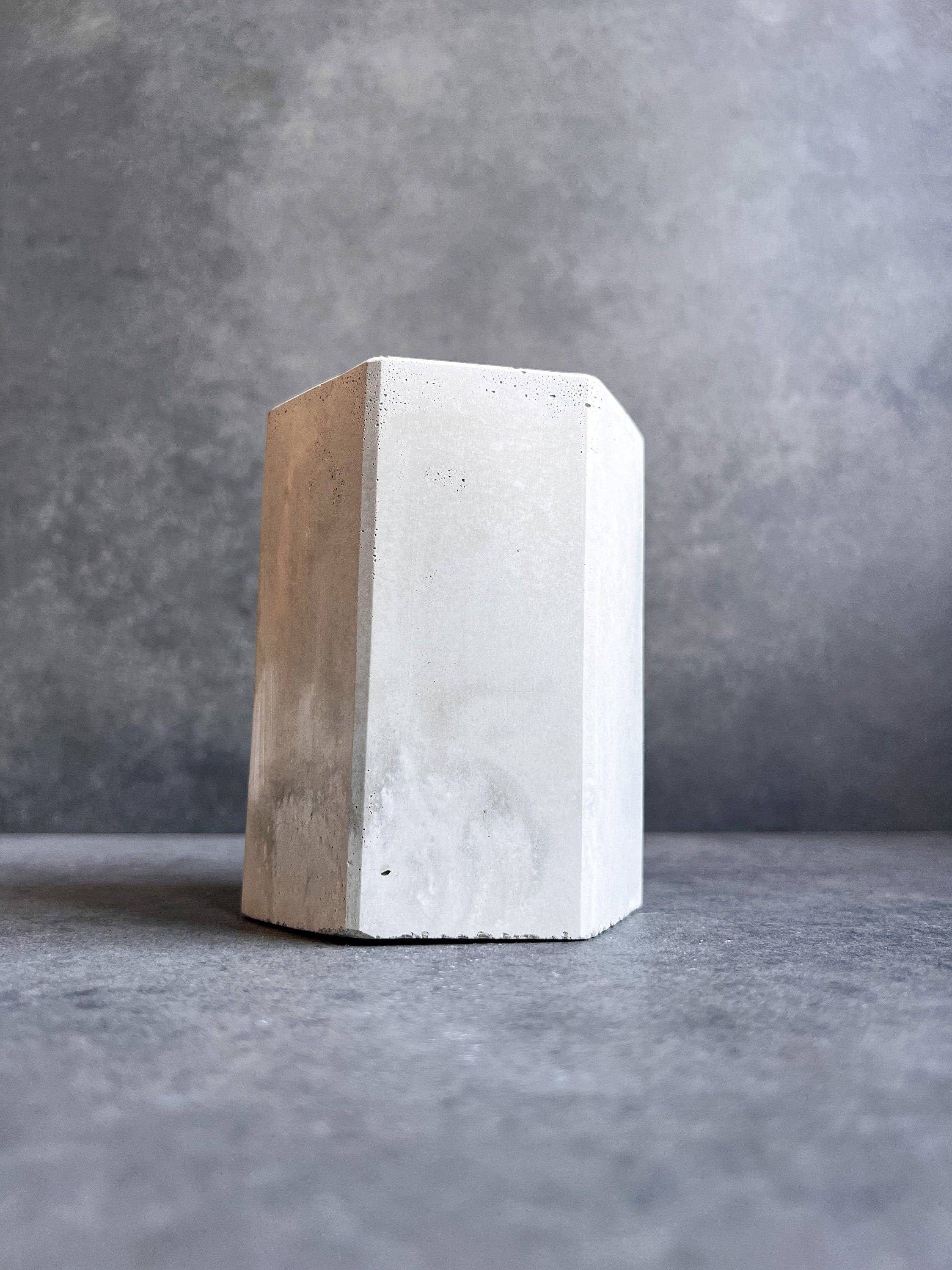 Minimal Loot Design - Wholesale Pen & pencil holder - Concrete Pen Holder, Cement Pencil Holder, Utensil Cup, Geometric Office Organization, Octogon Vessel, Industrial Decor, Toothbrush Holder5