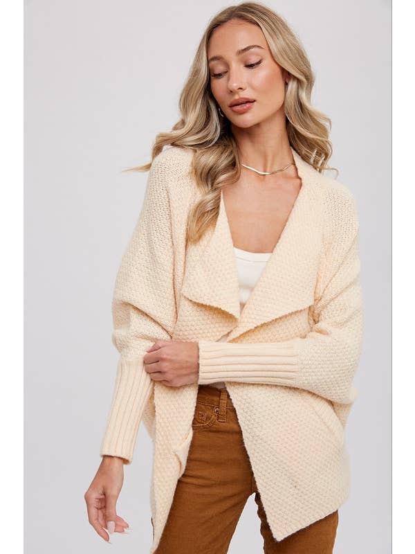 Vanilla Monkey - Wholesale Cardigan - Women's - Waffle Cocoon Sweater Cardigan